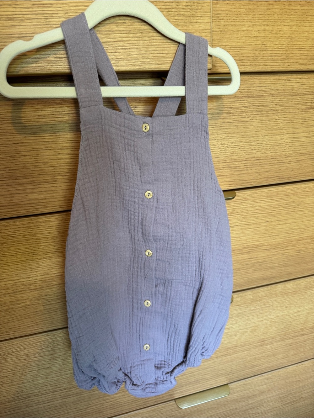H&M Lavender Button-Front Cotton Baby Romper